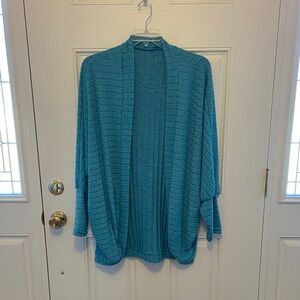 Women's Open-Front batwing Turquoise Knit Cardigan Sweater